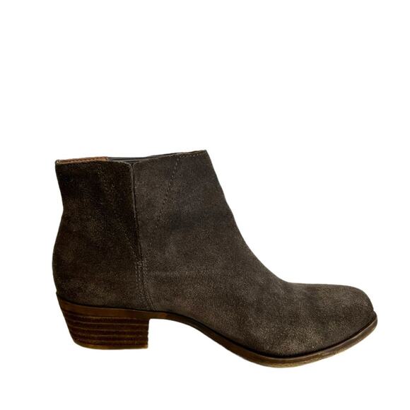 Lucky Brand Ankle Booties Benissa Suede Leather Slip On Boots Size 7.5 Comfort - Picture 4 of 15